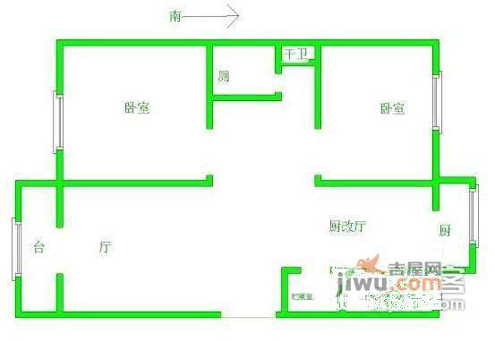 顺义里3室1厅1卫110㎡户型图