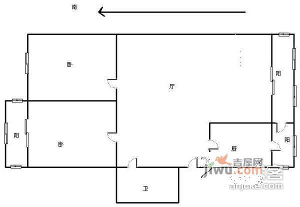 金庭里2室2厅1卫110㎡户型图