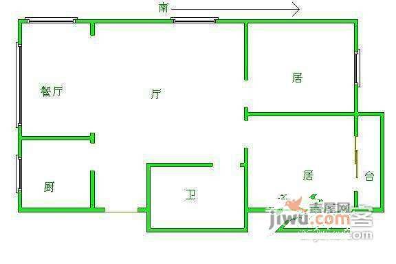 辰润里2室1厅1卫93㎡户型图