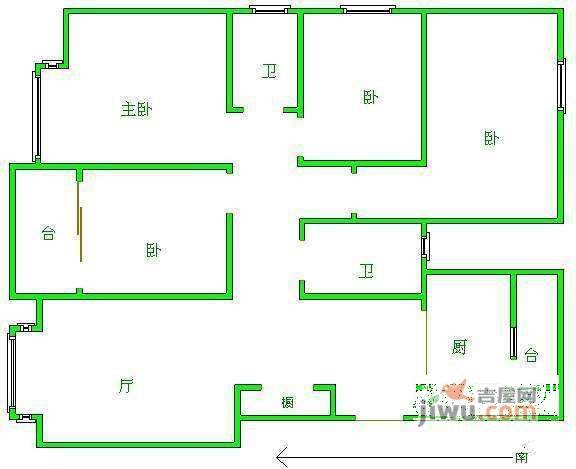 海河大道4室3厅3卫208㎡户型图