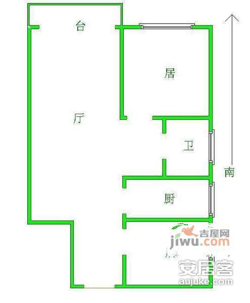 中山国际2室1厅1卫115㎡户型图