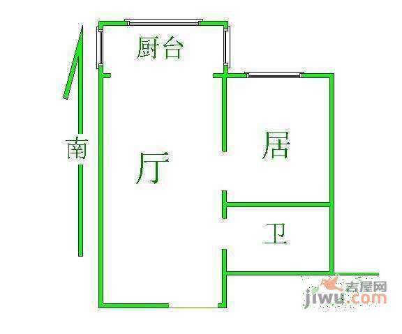 佳平里1室1厅1卫56㎡户型图