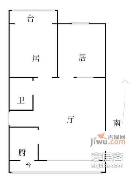 佳平里2室2厅1卫95㎡户型图