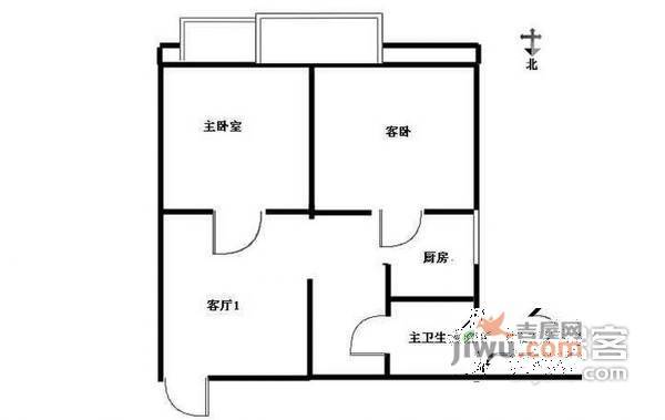 贻成尚北二期境界2室1厅1卫105㎡户型图