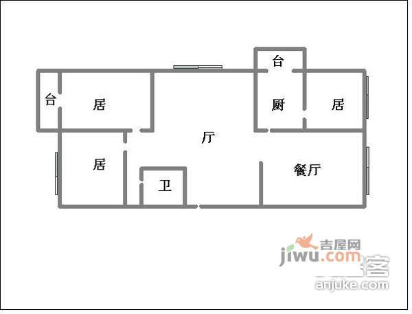 滨河庭苑3室2厅1卫163㎡户型图