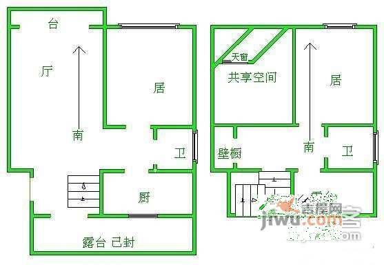 滨河庭苑2室2厅2卫188㎡户型图