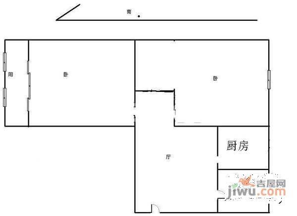 金昆里2室1厅1卫61㎡户型图