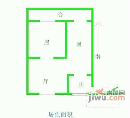 金昆里1室1厅1卫52㎡户型图