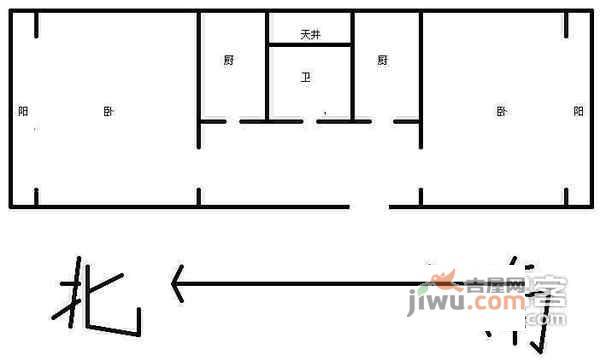 存诚里1室1厅1卫36㎡户型图