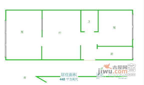 存诚里2室1厅1卫60㎡户型图