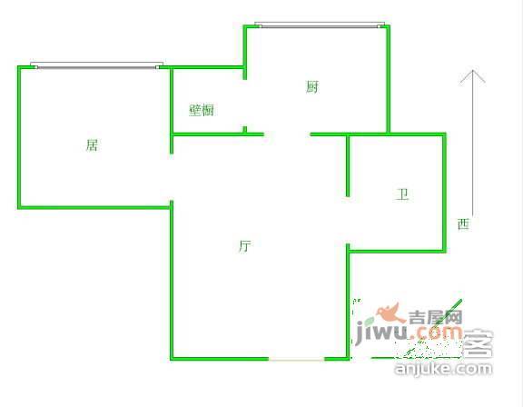 兰景园1室1厅1卫户型图