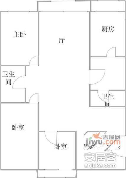 广泰园3室1厅1卫119㎡户型图