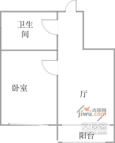 广泰园1室1厅1卫63㎡户型图