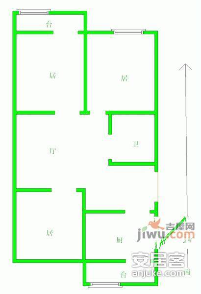 美丽心殿3室1厅2卫125㎡户型图