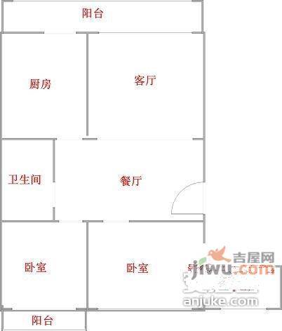 玉泉北里3室1厅1卫110㎡户型图