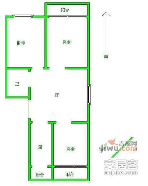 华光里3室1厅1卫111㎡户型图