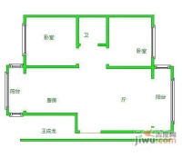 泰和城2室1厅1卫104㎡户型图