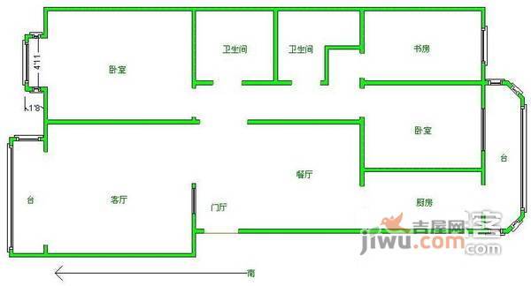 天骄园3室2厅2卫169㎡户型图