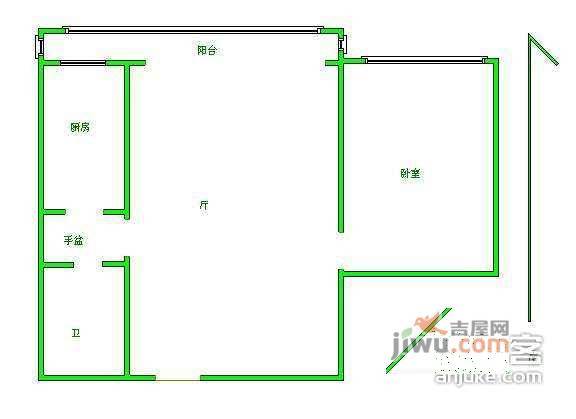 天骄园1室1厅1卫75㎡户型图