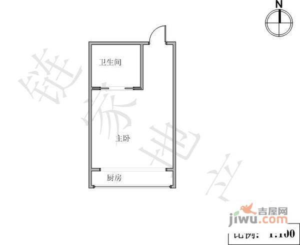 康达尚郡1室1厅1卫36㎡户型图