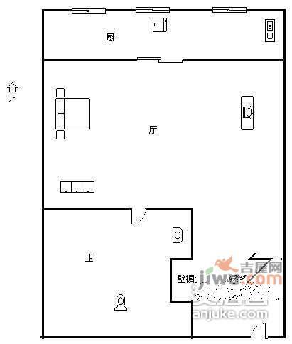 康达尚郡1室1厅1卫36㎡户型图