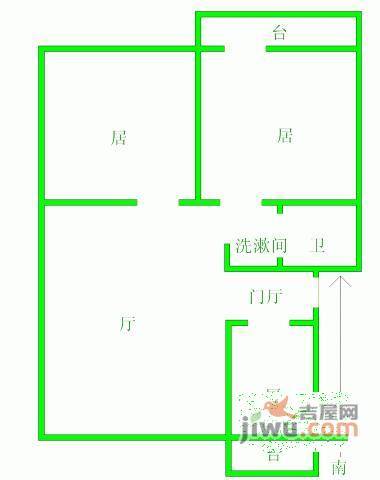 康达尚郡2室1厅1卫户型图