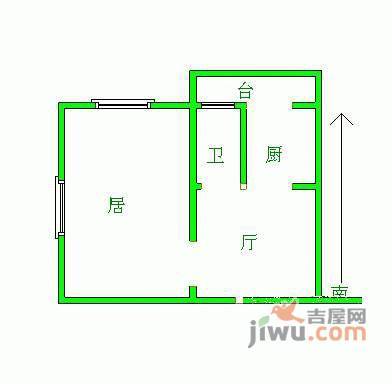 万隆花园1室1厅1卫57㎡户型图