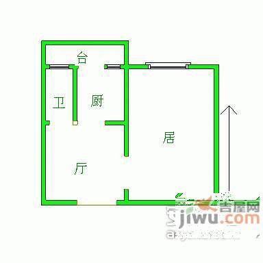 万隆花园1室1厅1卫57㎡户型图