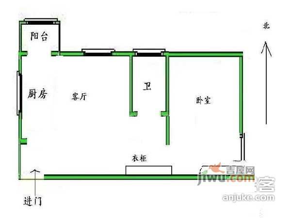 翠亨村1室1厅1卫户型图