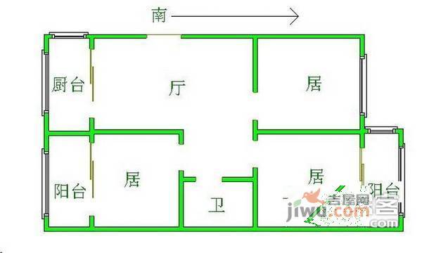 翠亨村1室1厅1卫户型图