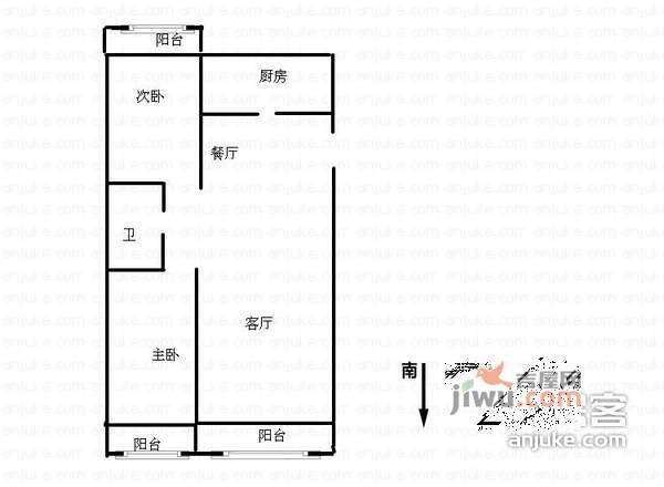 翠亨村3室1厅1卫户型图