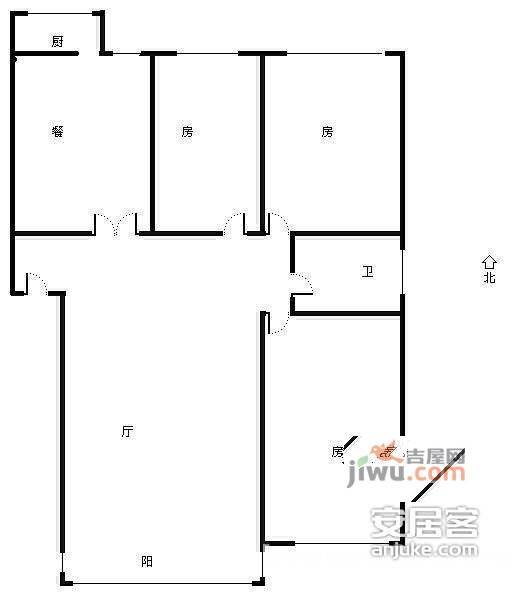 翠亨村3室2厅1卫户型图