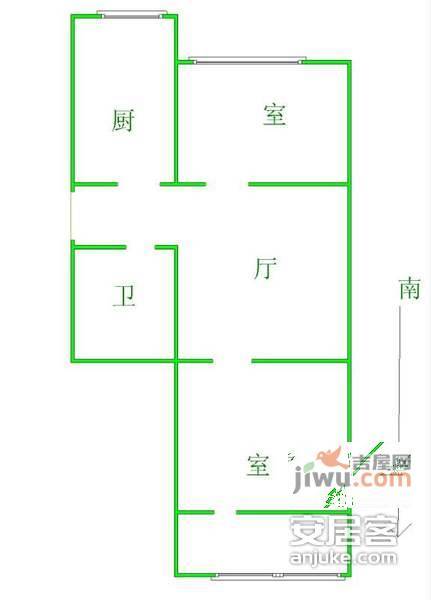 建姜东里1室1厅1卫42㎡户型图