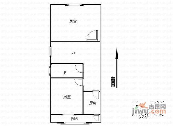 建姜东里2室1厅1卫85㎡户型图