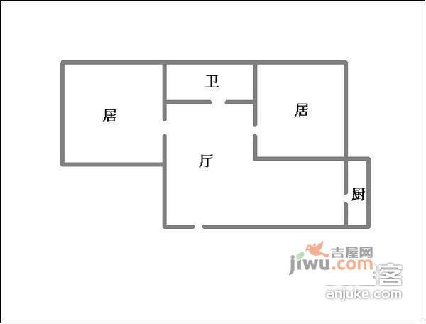 友爱东道小区2室1厅1卫87㎡户型图