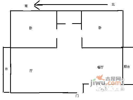 玉成里小区2室2厅1卫103㎡户型图