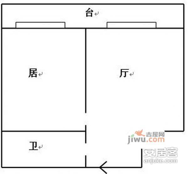 玉成里小区1室1厅1卫59㎡户型图