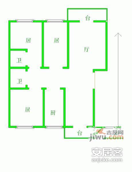 世纪向阳居3室2厅2卫141㎡户型图