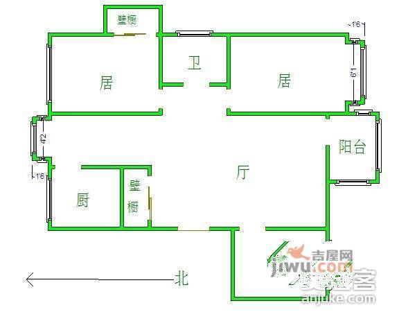 贻信园3室2厅2卫148㎡户型图