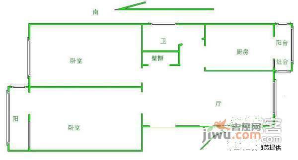 宏达公寓1室1厅1卫户型图