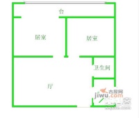 庆荣里社区2室1厅1卫32㎡户型图