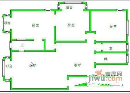 御景园邸3室2厅2卫189㎡户型图