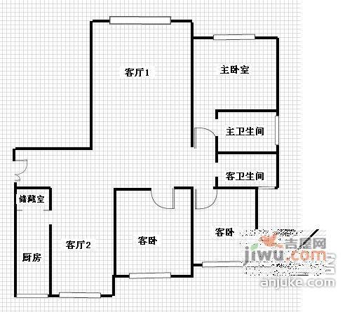 北岸华庭3室1厅1卫342㎡户型图