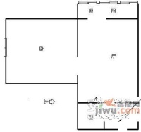 桃花园南里1室1厅1卫42㎡户型图