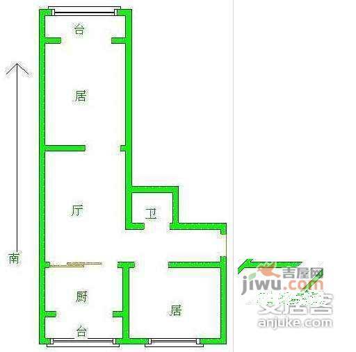 义兴南里2室1厅1卫87㎡户型图