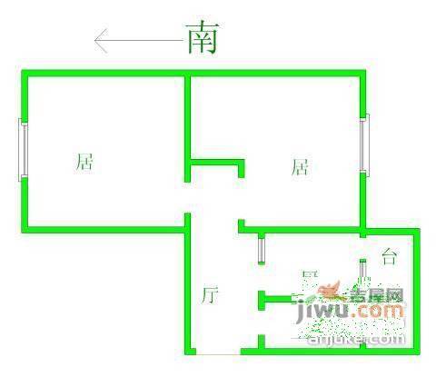 郁江南里2室1厅1卫69㎡户型图