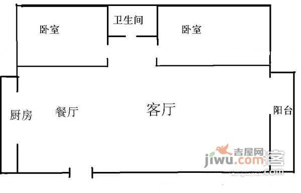 环盛里2室1厅1卫81㎡户型图