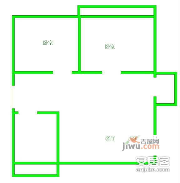 文才公寓2室1厅1卫120㎡户型图