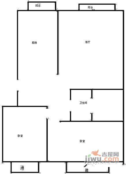 佳园东里2室2厅1卫87㎡户型图