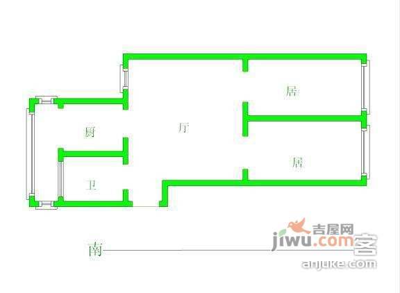 锦州里小区2室1厅1卫108㎡户型图